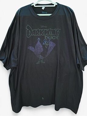 Disney Darkwing Duck XXL Tall Graphic Baggy Tee - Black with Purple Accent